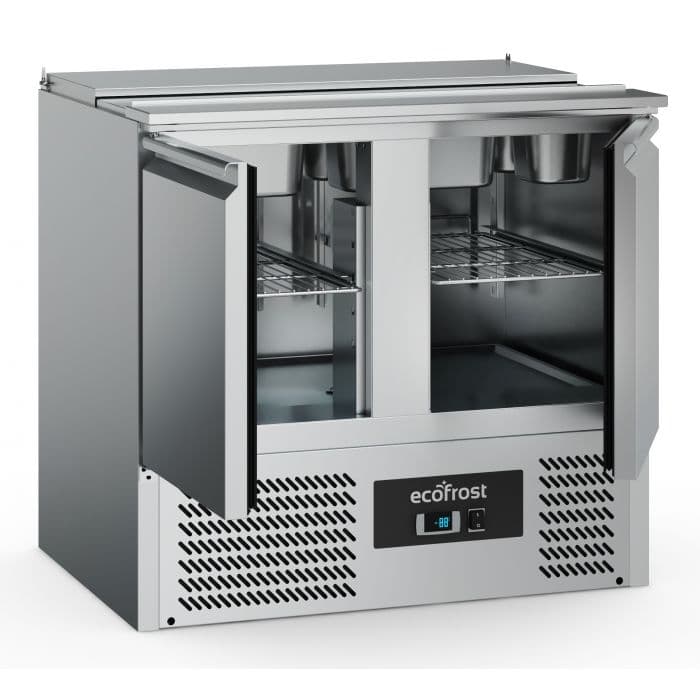 Ecofrost Two Door Saladette Counter Fridge, 90cm. Model- 7950.5050. Delivery Included — image 2