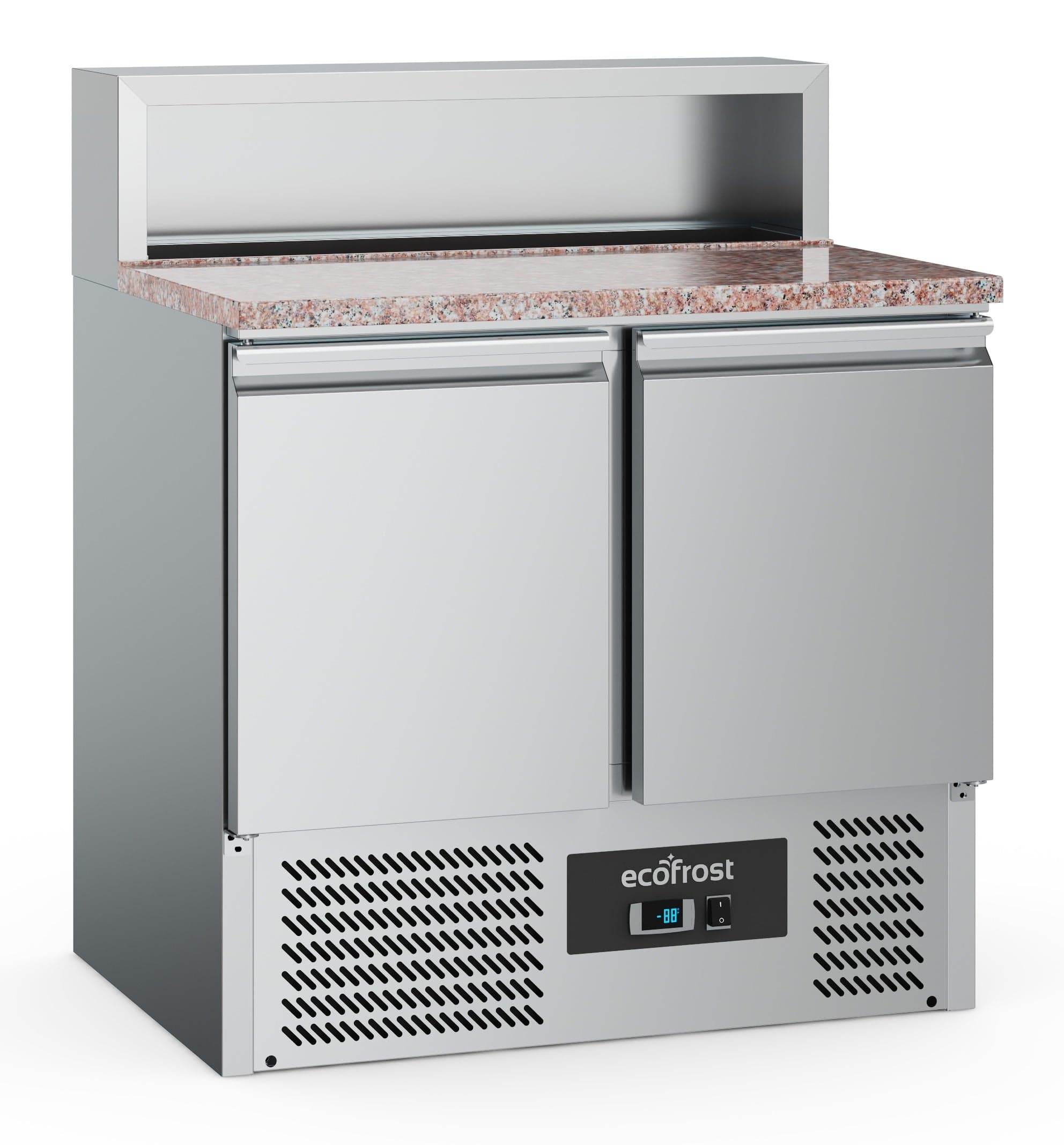 Ecofrost Two Door Counter Fridge With Granite Worktop & Toppings Opening, 90cm. Model-7950.5090.Delivery Included