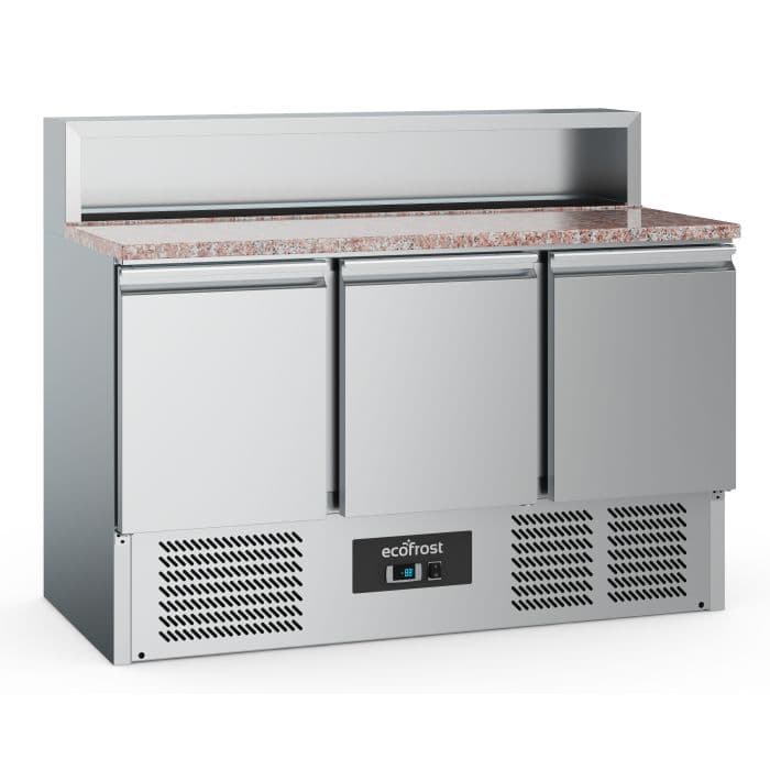 Ecofrost Three Door Counter Fridge With Granite Worktop & Toppings Opening, 90cm. Model- 7950.5095 Delivery Included