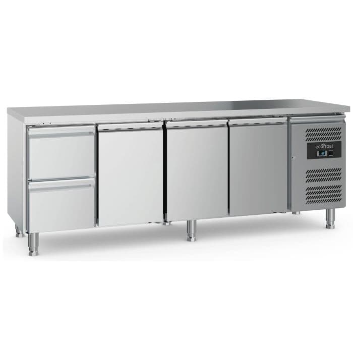 Ecofrost Three Door/Two Drawer Counter Fridge, 70cm Depth, Adjustable Feet, 223cm. Model-7950.5165. Delivery Included — image 1