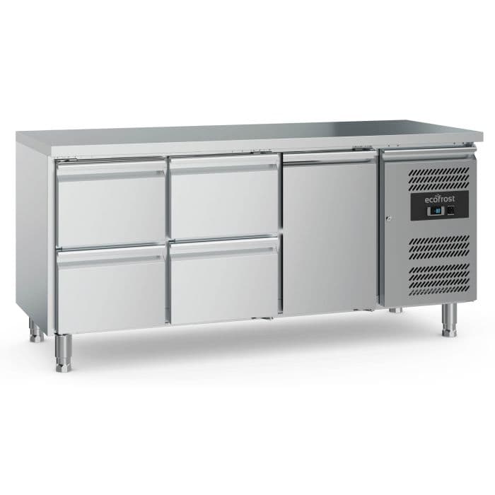 Ecofrost One Door/Four Drawer Counter Fridge, 70cm Depth, Adjustable Feet, 180cm. Model-7950.5175.  Delivery Included — image 1