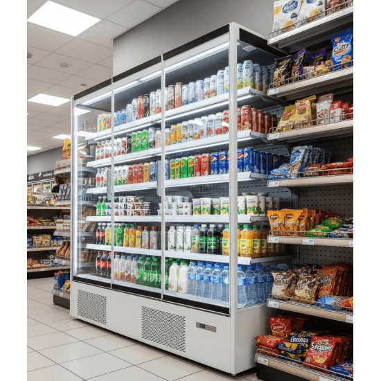 Prodis 194cm/Three Door Panoramic Frameless Glass Door Multideck -White, Model-XMD1875-P-FGD-W. Delivery Included — image 2