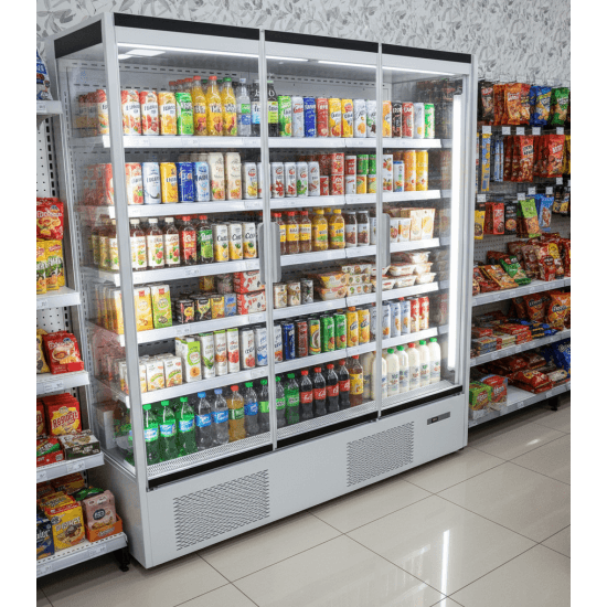 Prodis 194cm/Three Door Panoramic Frameless Glass Door Multideck -White, Model-XMD1875-P-FGD-W. Delivery Included — image 3