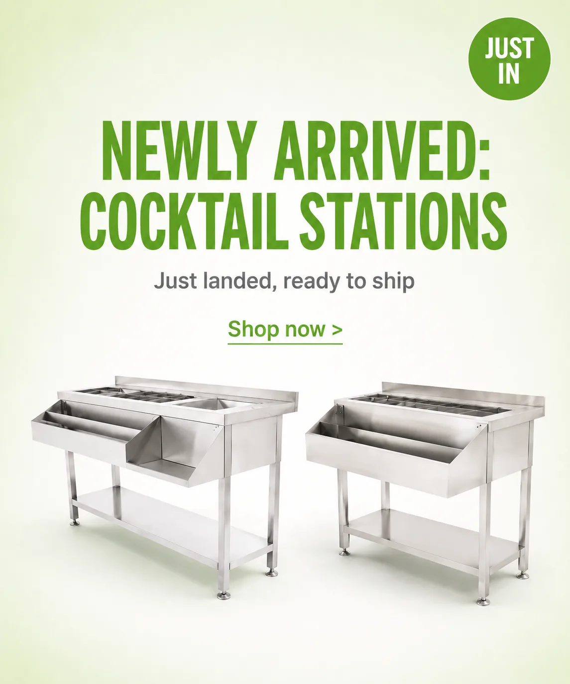 Cocktail stations and bar sinks