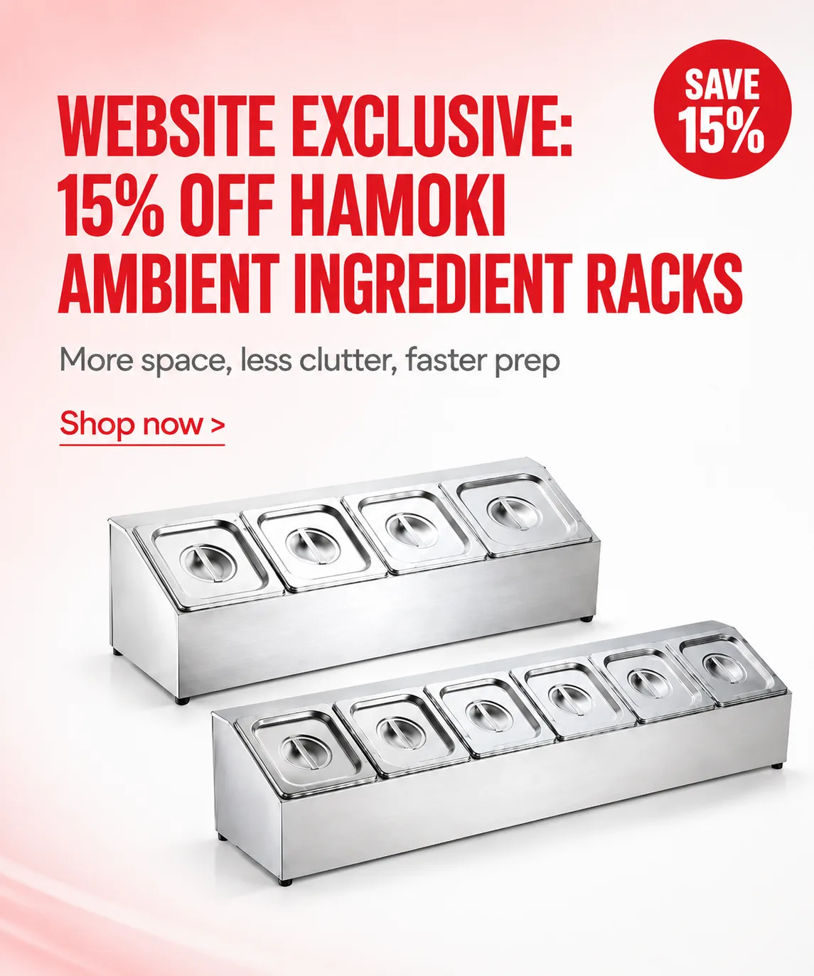 15% off Hamoki racks