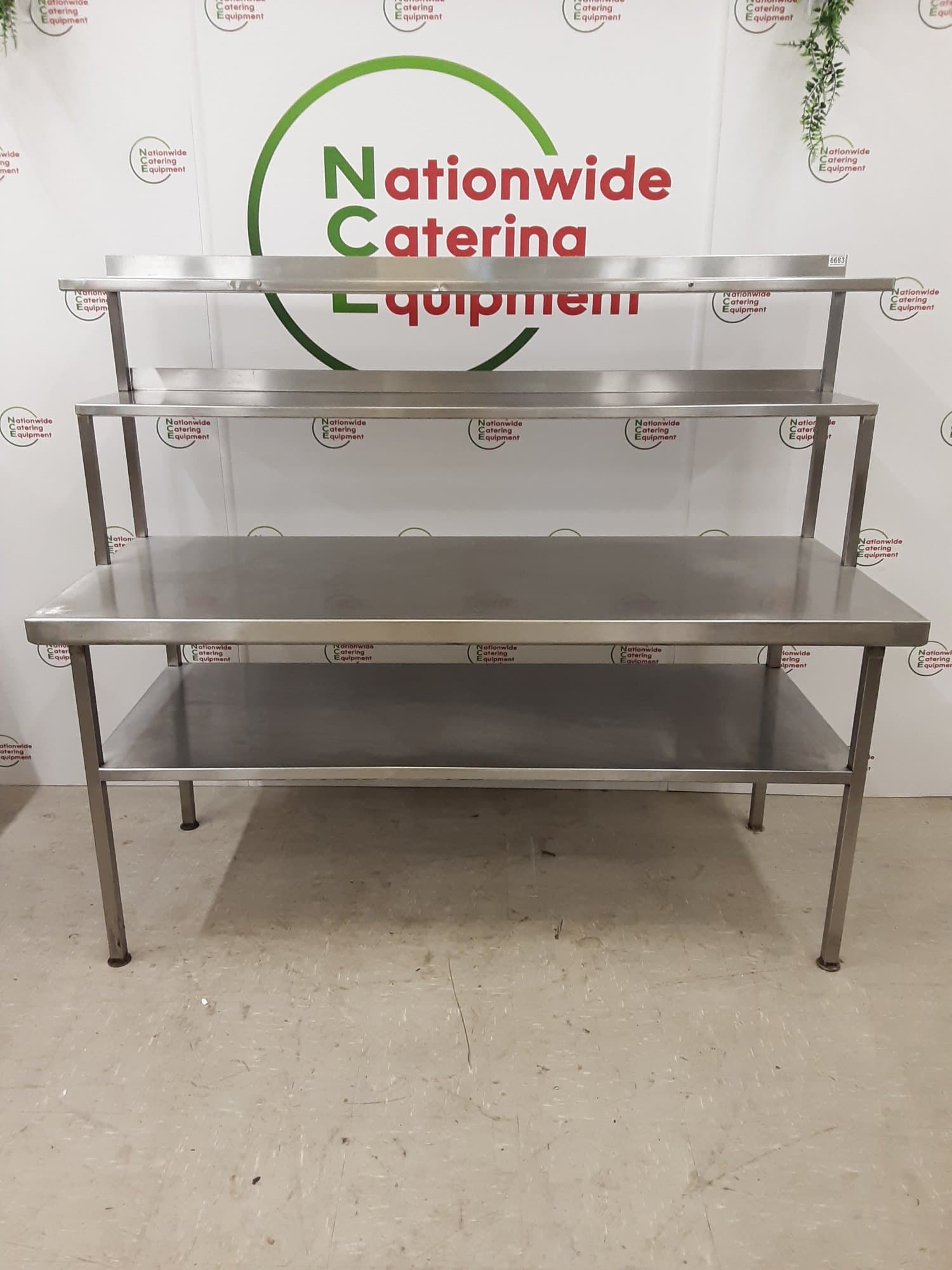 Stainless Steel Table With Shelf Over 172x70cm — image 1