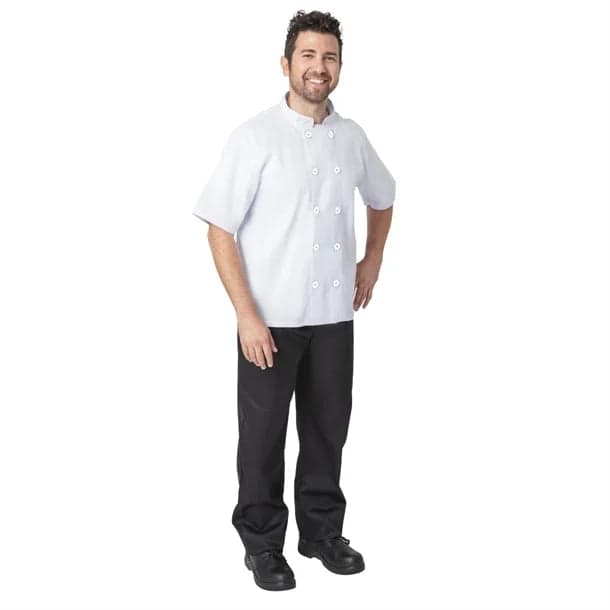 Chefs Jacket/Whites Short Sleeve- Size Large (NCE3104) — image 1