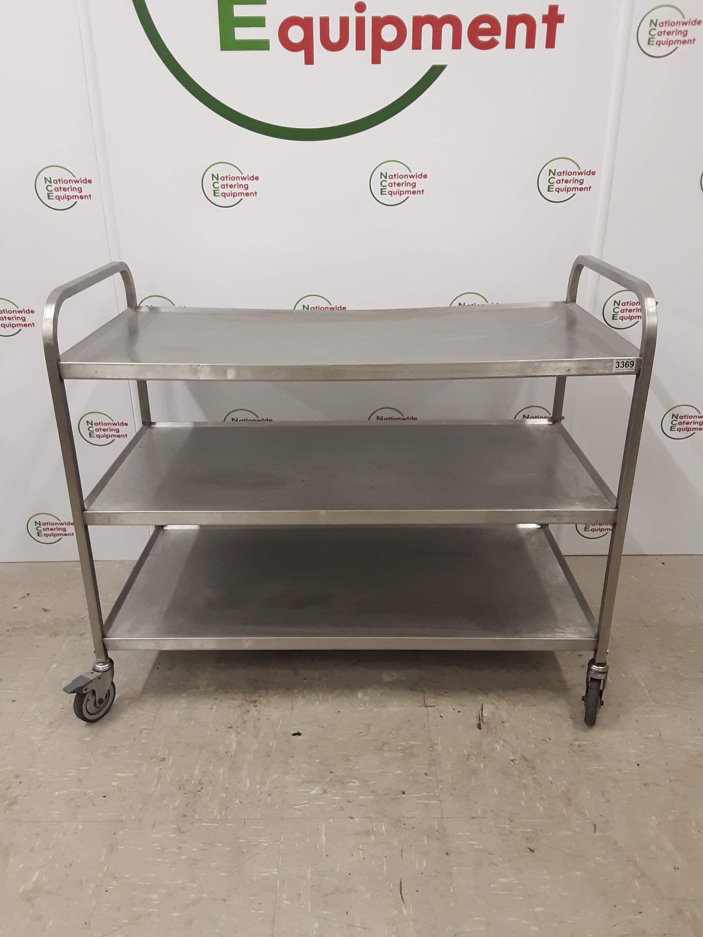CLEARANCE Commercial Catering Large Stainless Steel Three Tier Trolley (NCE3369) — image 1