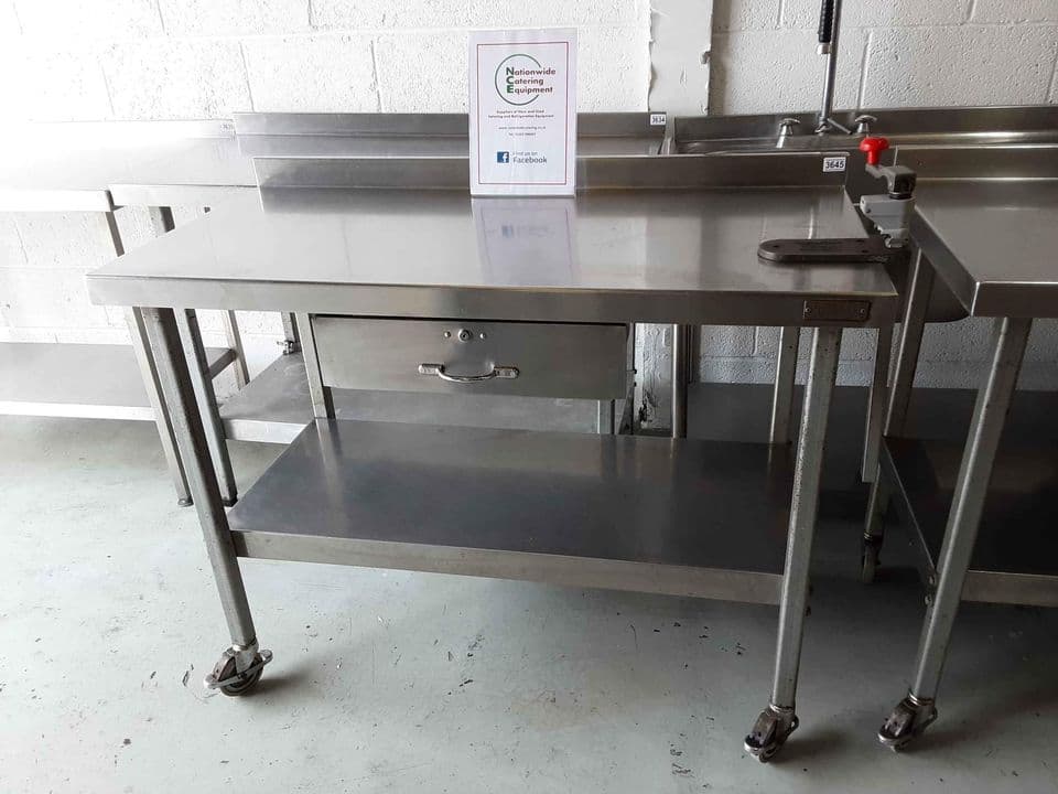 Stainless Steel Table on Wheels with Tin Opener 122cm (NCE3645) — image 1