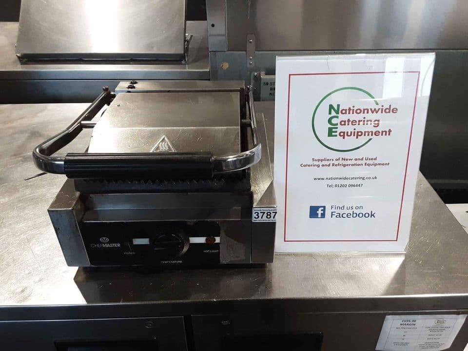 Chefmaster Single Panini / Contact Grill Model-HEA773 (NCE3787) — image 1