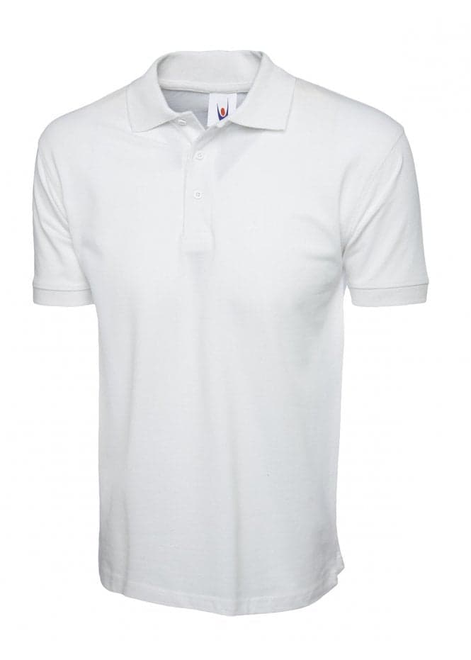 Uneek Large White Polo Shirt, Clearance (NCE4115) — image 1