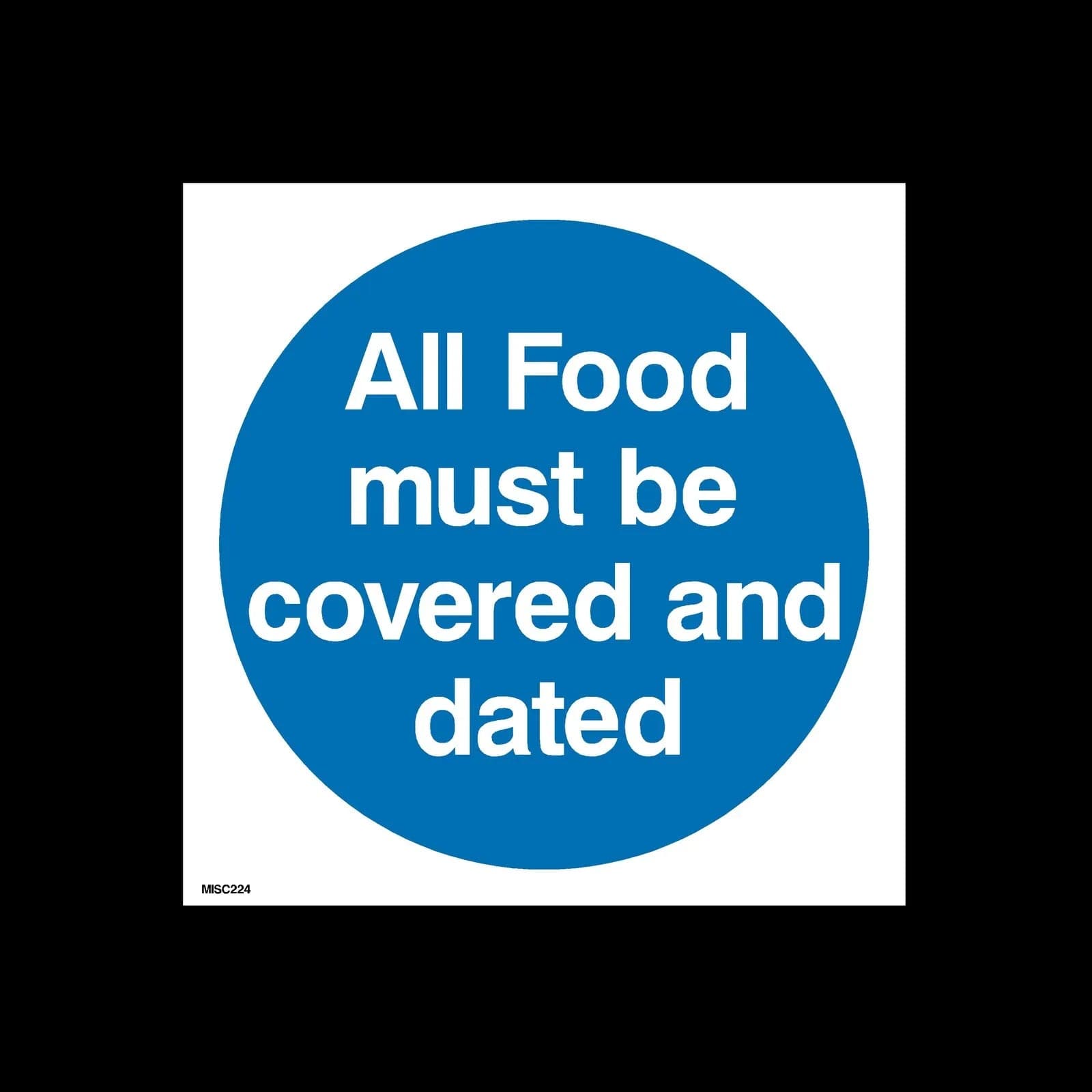 "All Food Must Be Covered and Dated" Food Safety Sticker x1 (NCE4148) — image 1