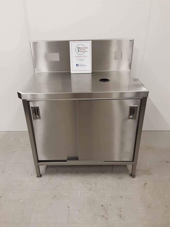 Stainless Steel Cupboard with Sliding Doors, 100cm (NCE4548) — image 1