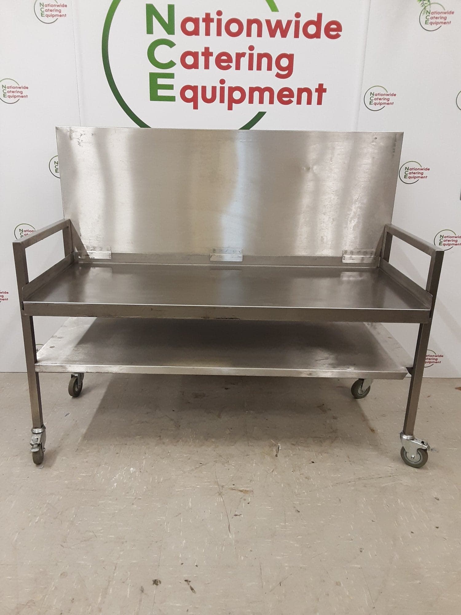 Stainless Steel Folding/Collapsible Mobile Equipment Stand/Low Table 146x64cm — image 1