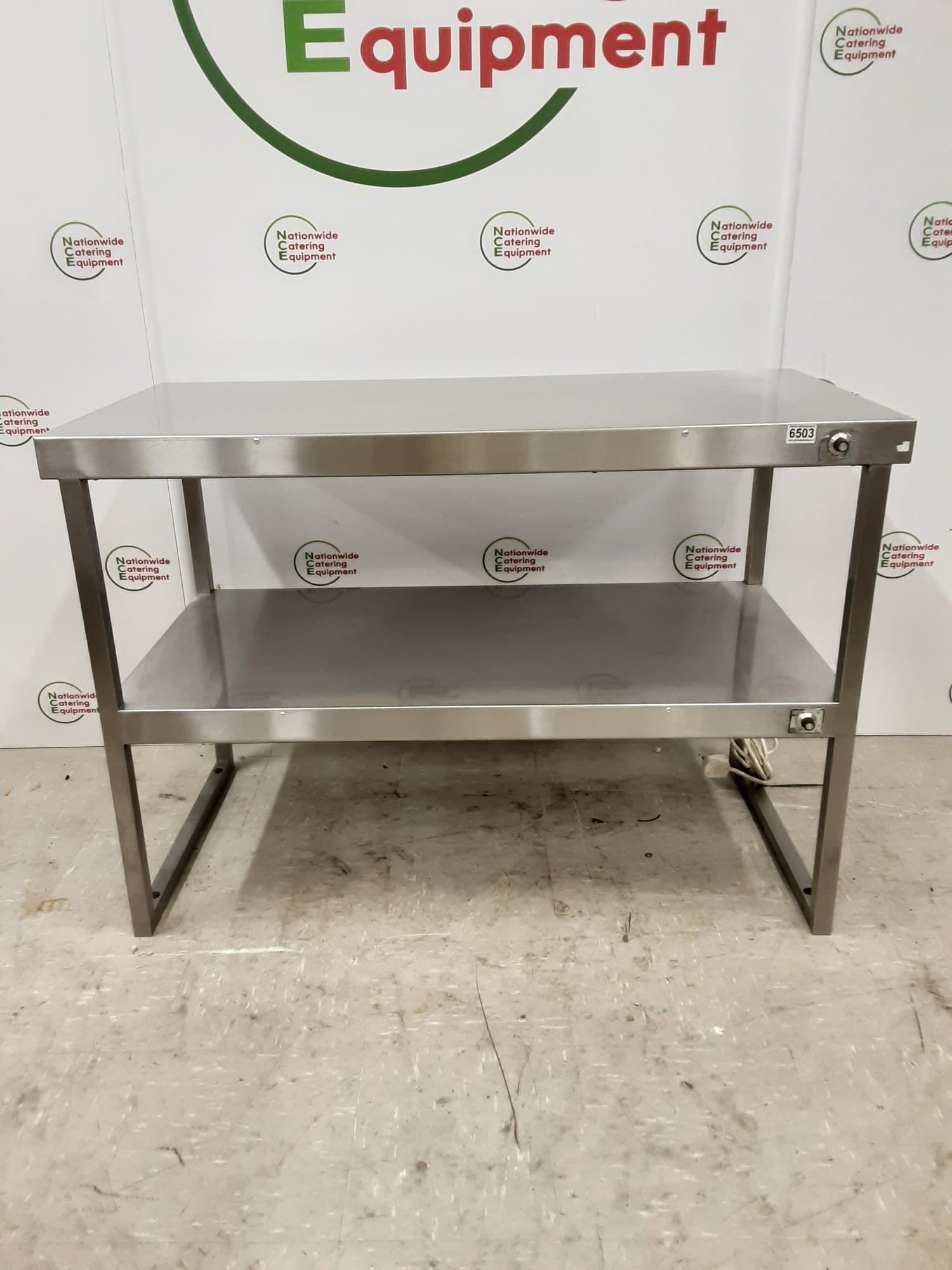 Stainless Steel Tabletop Two Tier Heated Gantry, 13amp, 138x40cm — image 1