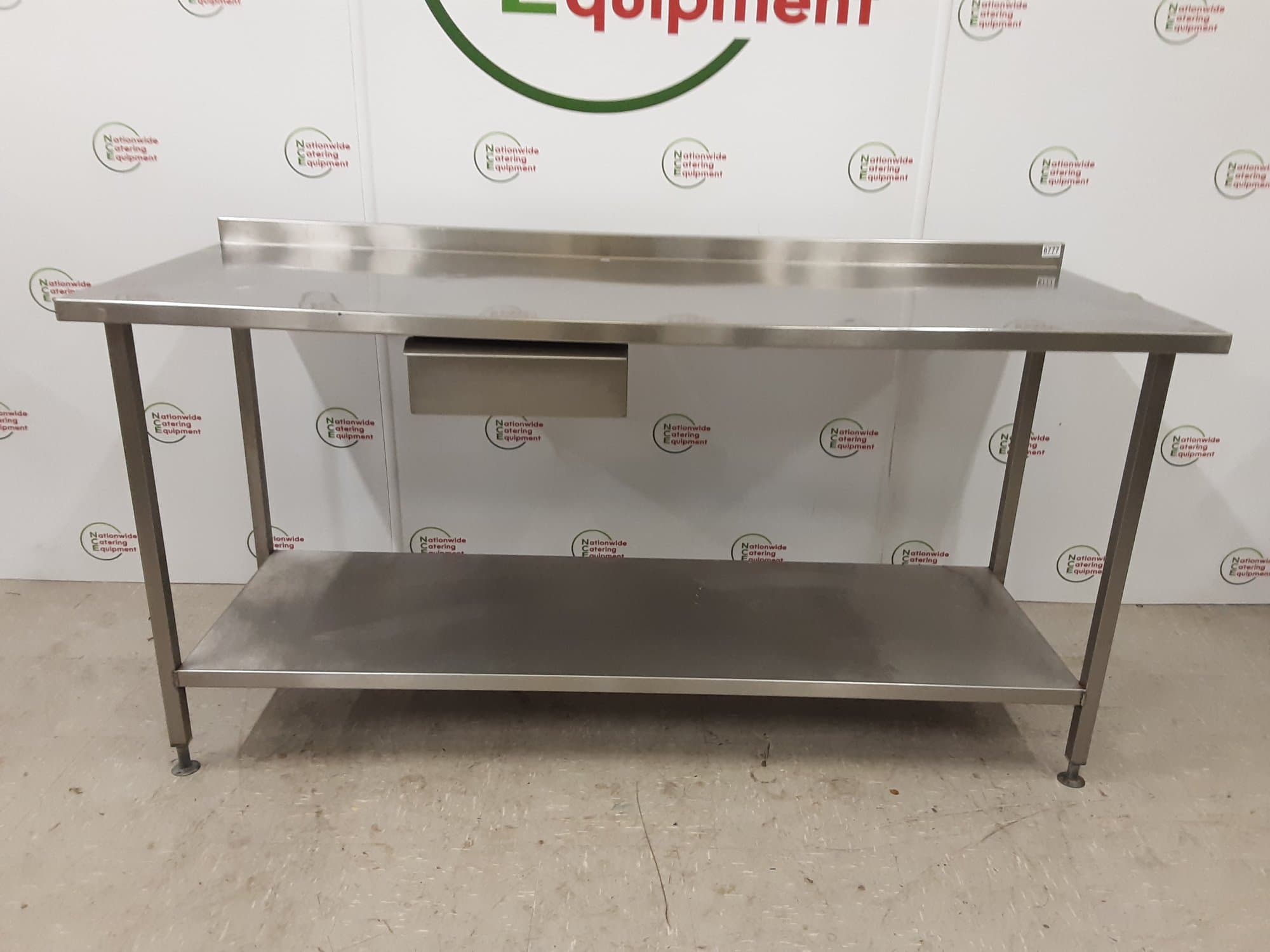Stainless Steel Table With Drawer 180x70cm — image 1