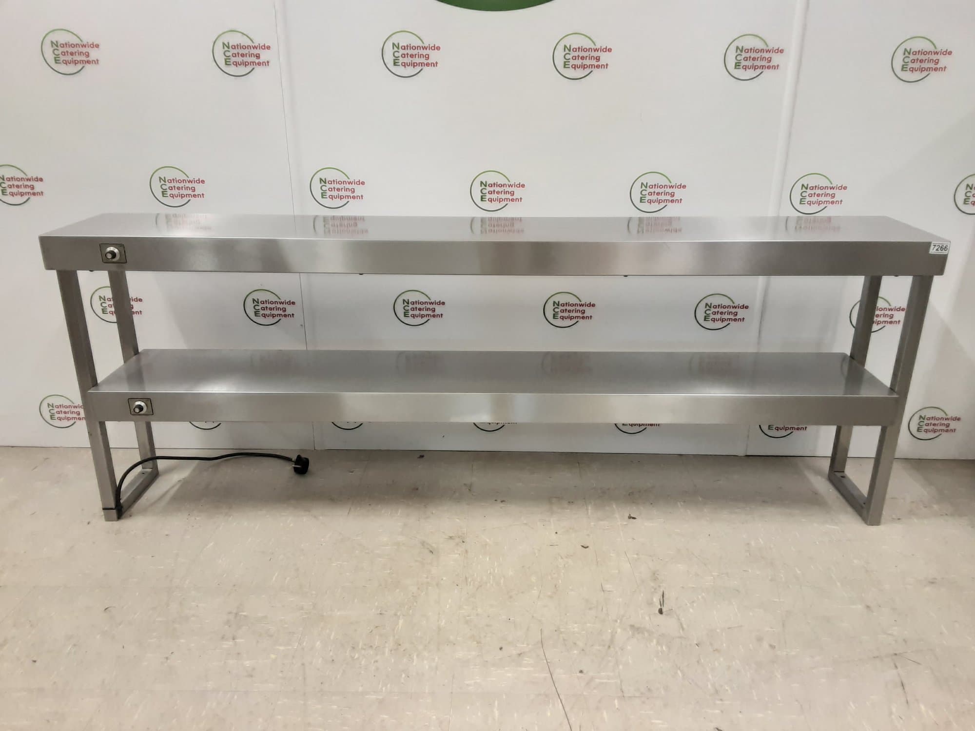 Stainless Steel Two Heated Tier Gantry, 13amp, 190x30cm — image 1