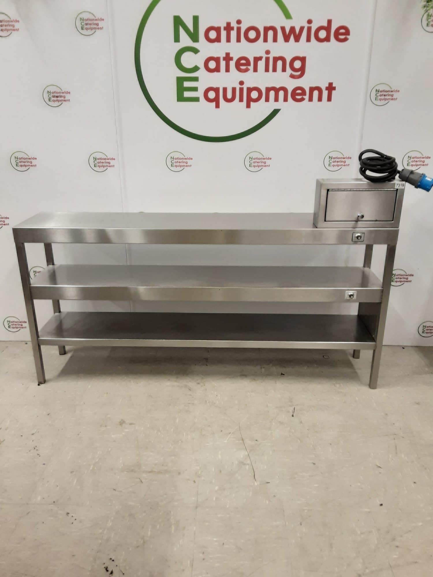Stainless Steel Three Tier (Top Two Tiers Heated) Tabletop Ganntry 172x35cm — image 1