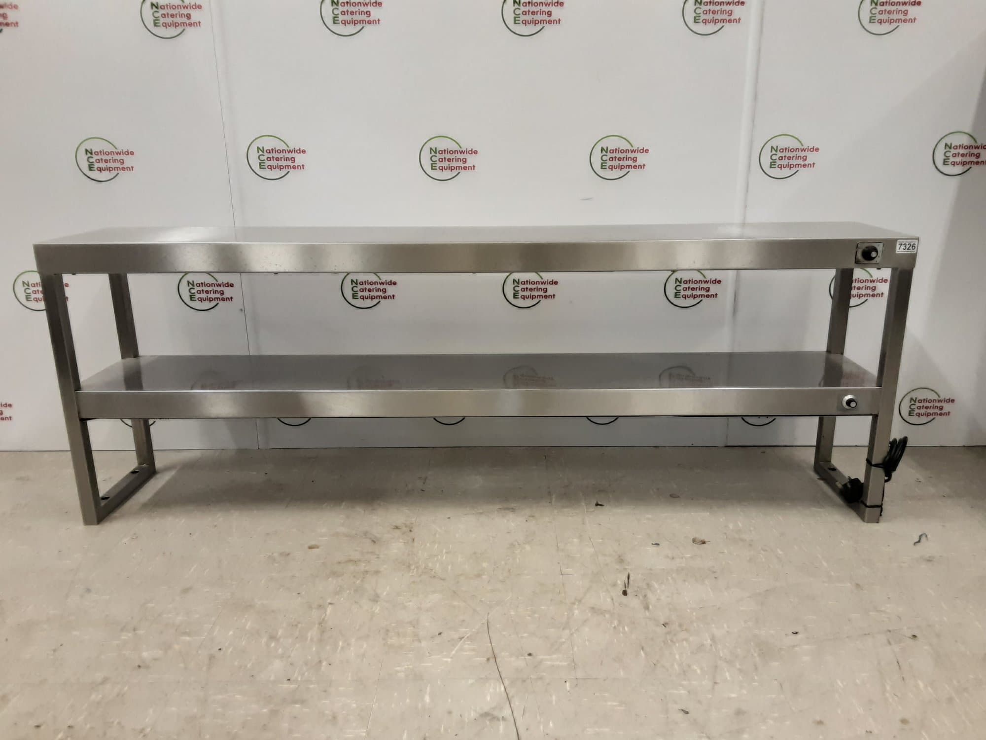 Stainless Steel Tabletop Two Tier Heated Gantry, 13amp, 170x30cm — image 1