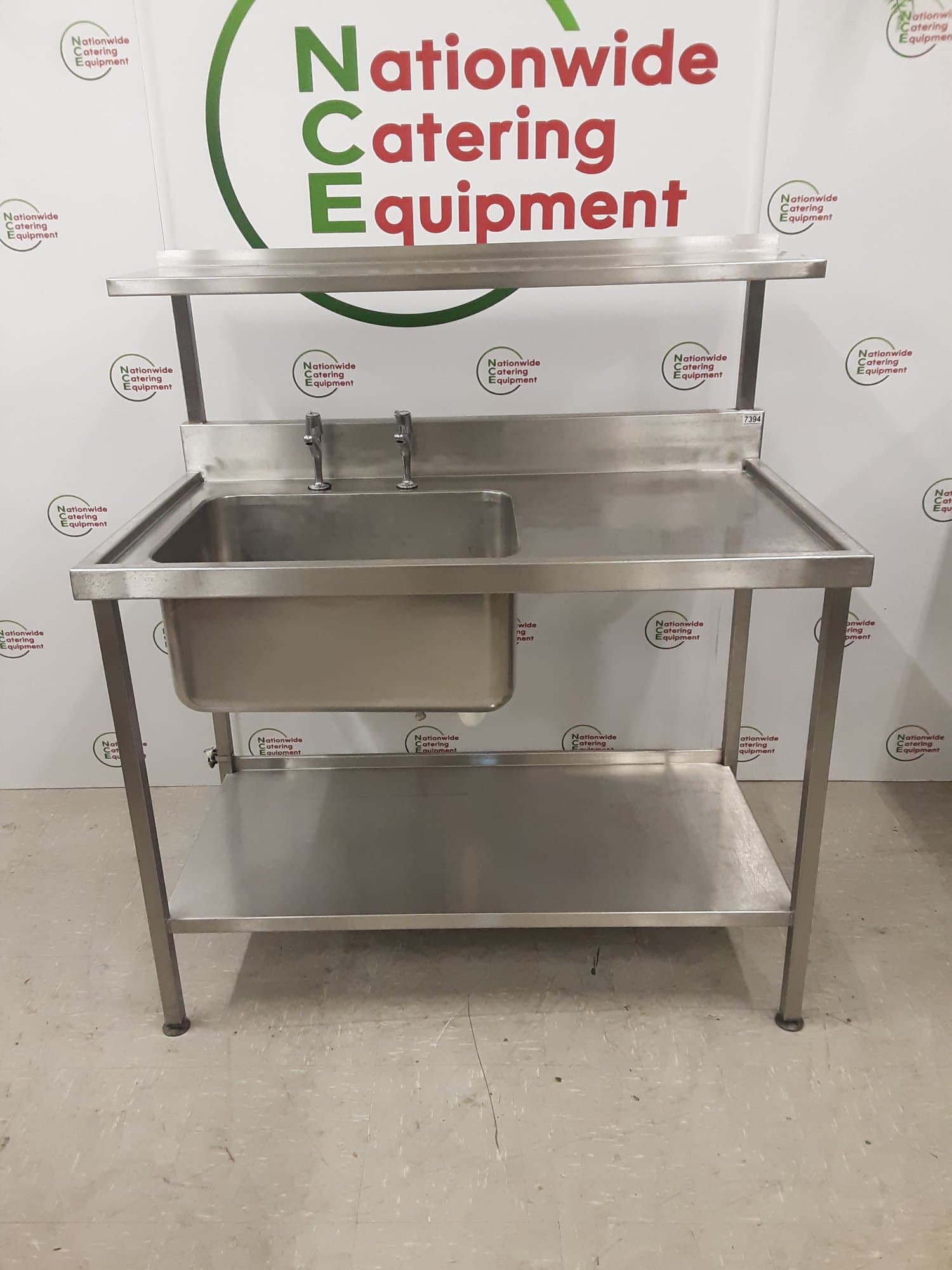 Stainless Steel Single Sink With Shelf Above 120x70cm — image 1