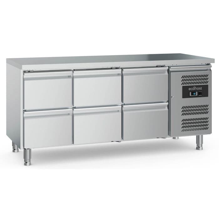 Ecofrost Six Drawer Counter Fridge, Adjustable Feet, 60cm Depth, 180cm Length. Model- 7950.5185 Delivery Included — image 1