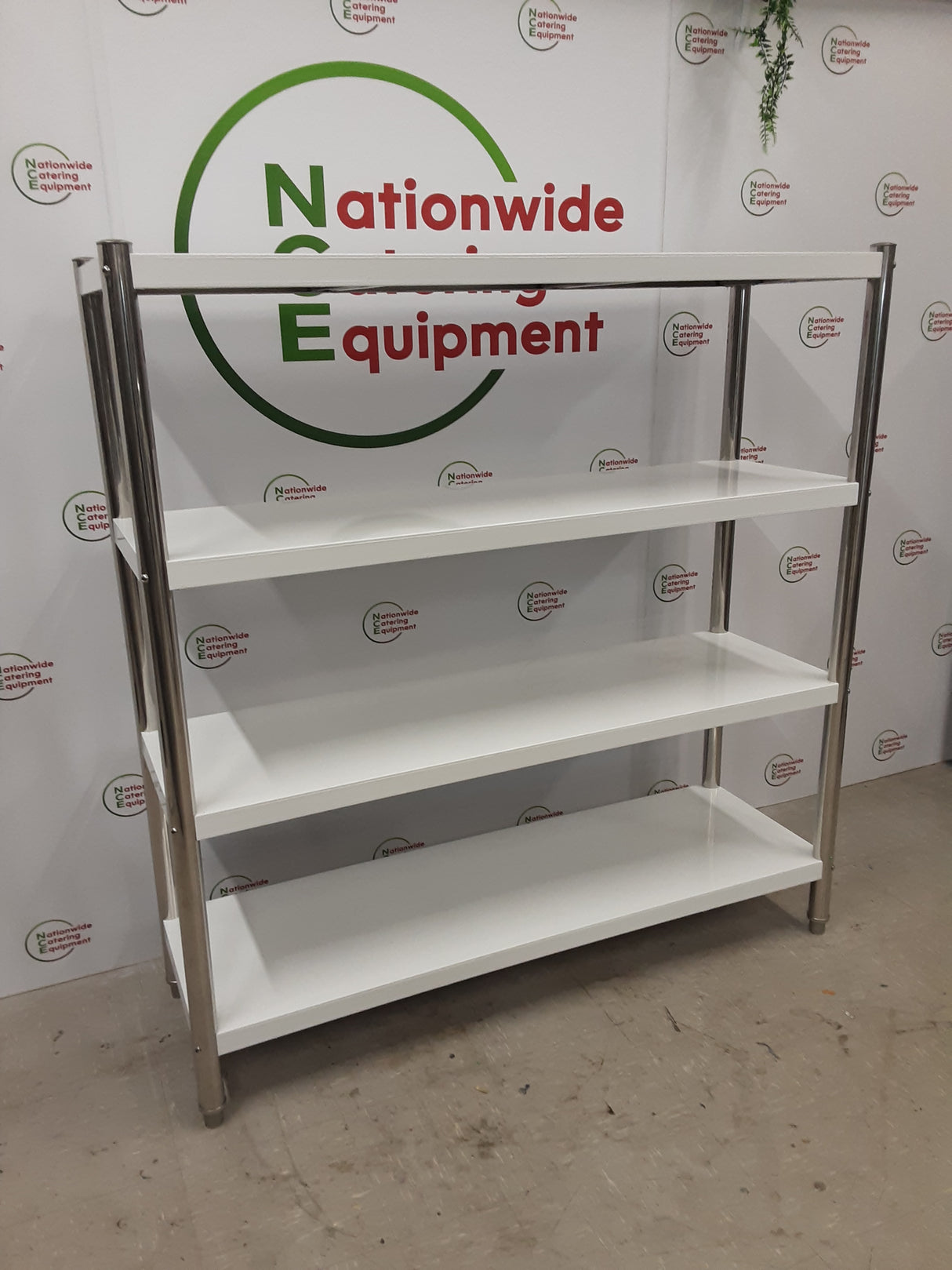 Hamoki Stainless Steel Four Tier Shelving Unit x120cm (NCE4887)