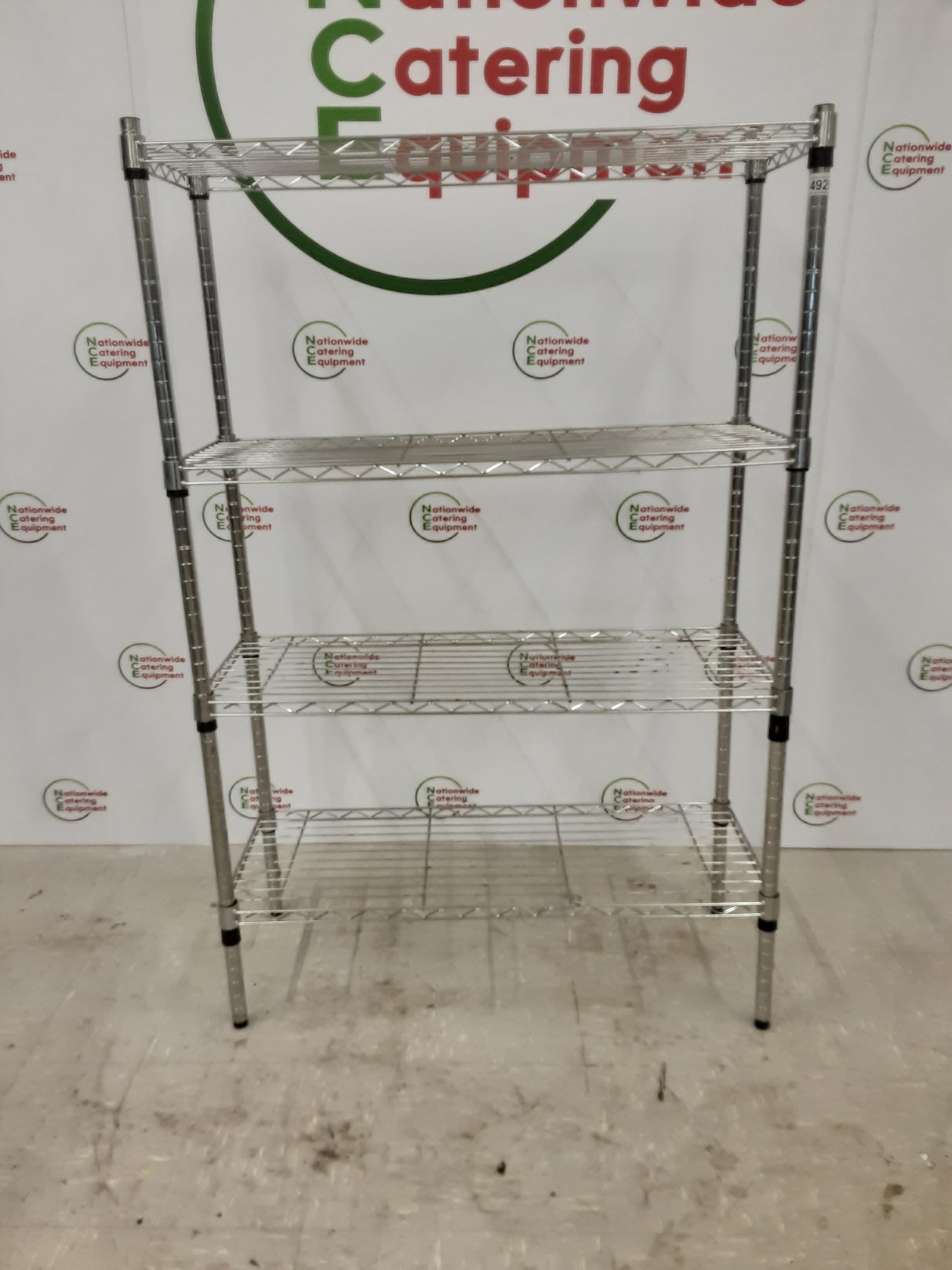 Wire Shelving Unit, Chrome, 91x36cm - Four Tier (NCE4920)