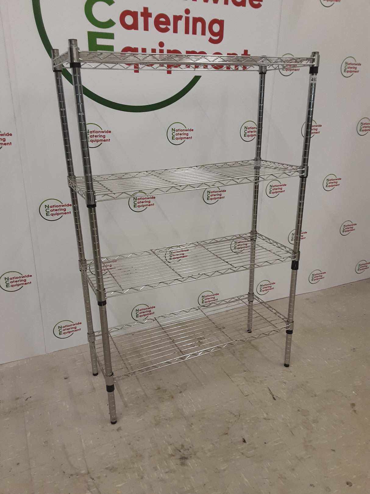 Wire Shelving Unit, Chrome, 91x36cm - Four Tier (NCE4920)