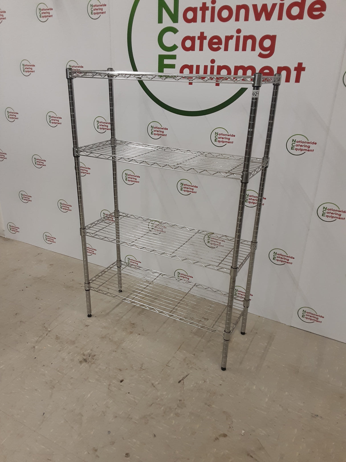 Wire Shelving Unit, Chrome - Four Tier, 91x36cm (NCE4921)