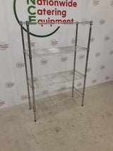 Wire Shelving Unit, Chrome - Four Tier, 91x36cm (NCE4921)