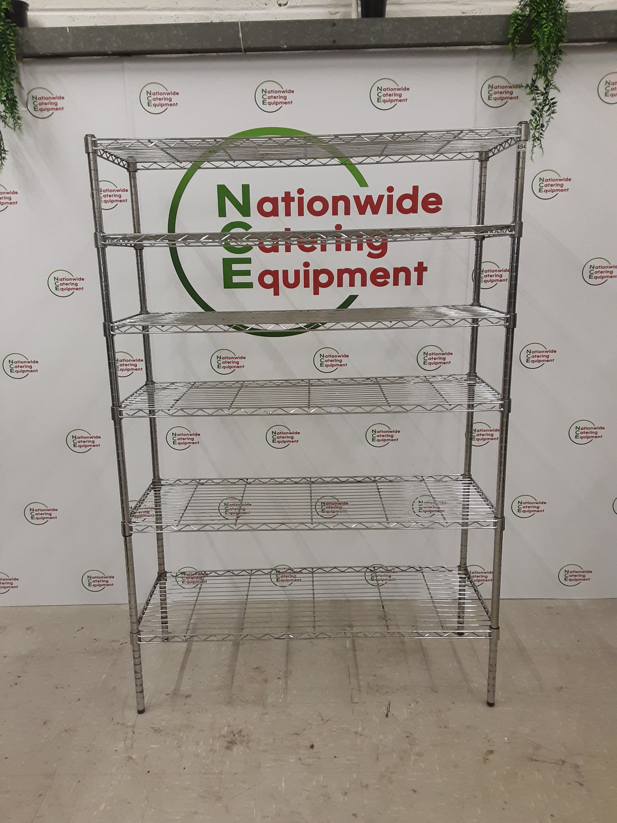 Wire Shelving Unit - Six Tier Chrome 120x45cm (NCE4942)