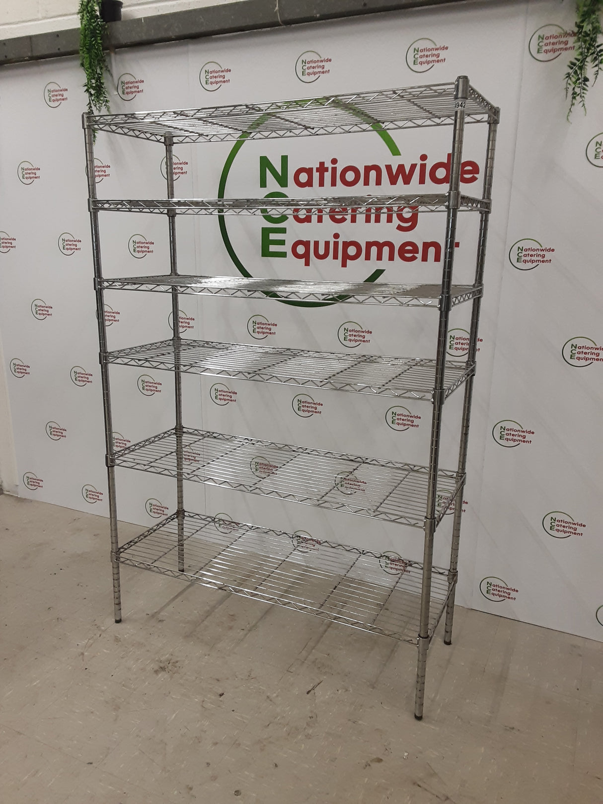 Wire Shelving Unit - Six Tier Chrome 120x45cm (NCE4942)