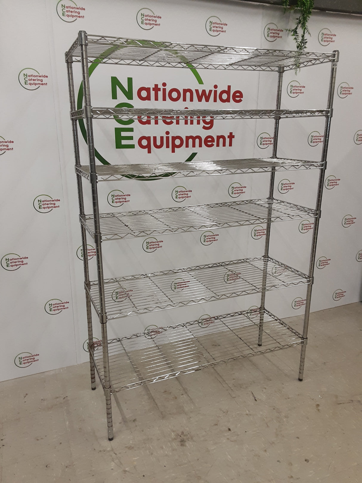 Wire Shelving Unit - Six Tier Chrome 120x45cm (NCE4942)