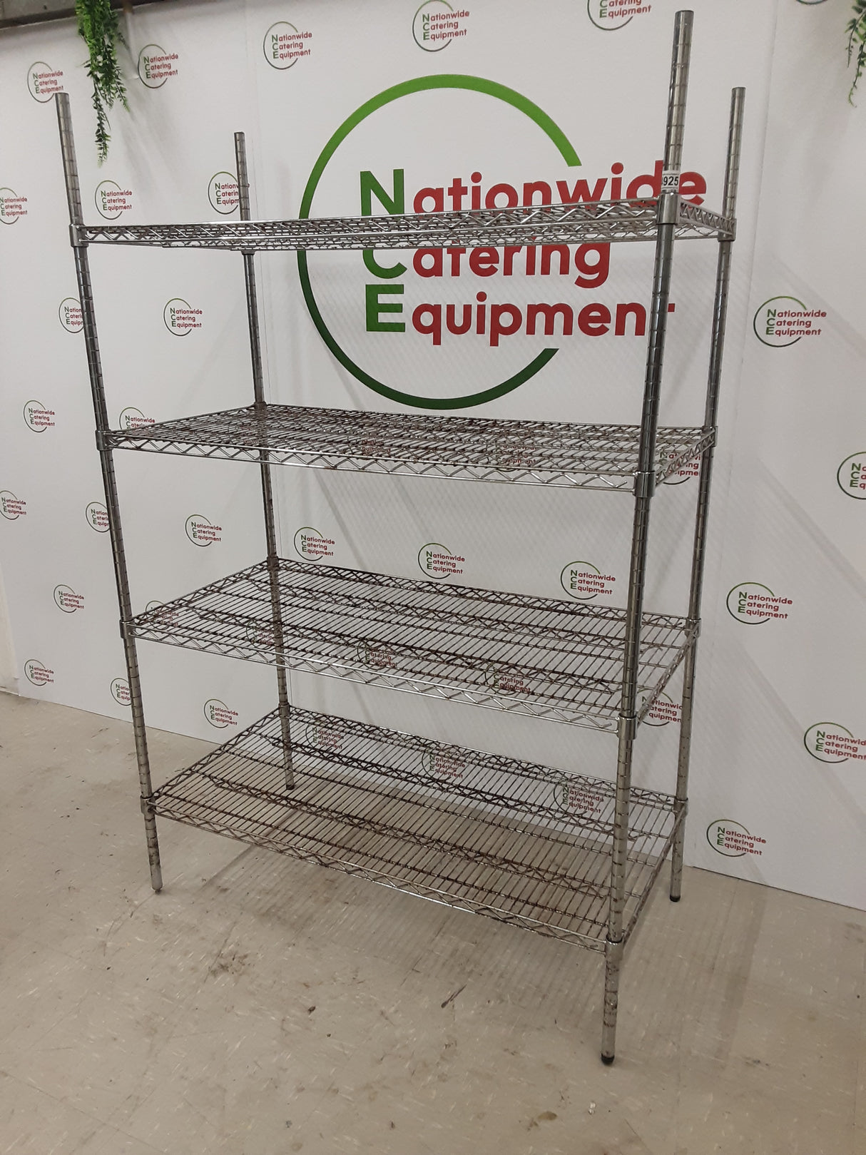 Wire Shelving Unit - CLEARANCE Four Tier, 120x60cm  (NCE4925)