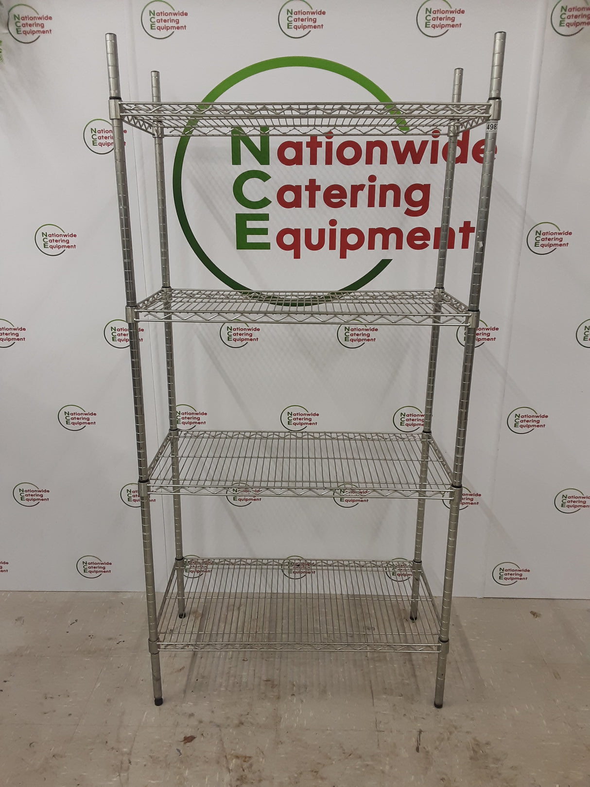 Wire Shelving Unit - Four Tier 91W 187H 46D (NCE4987)