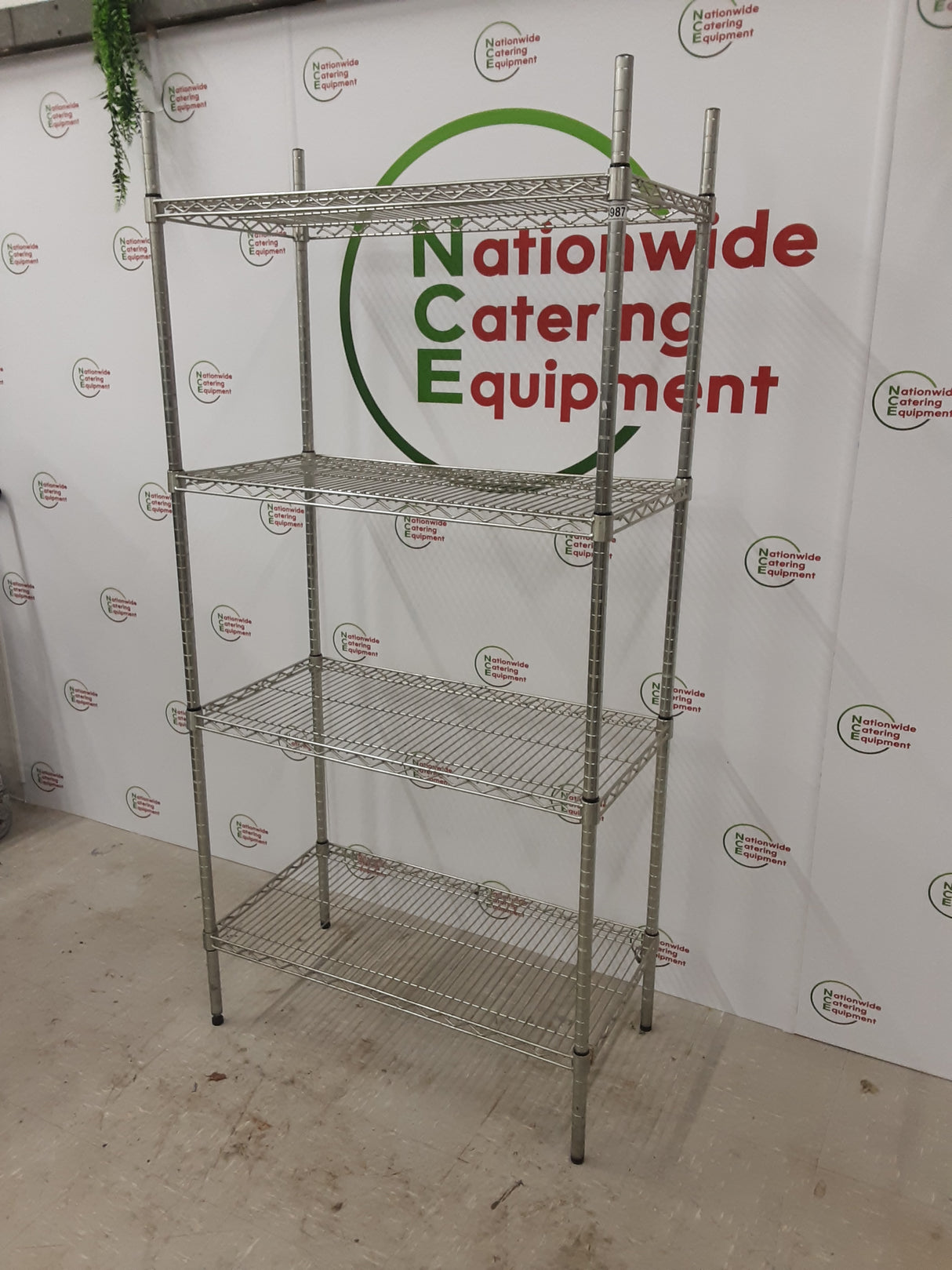 Wire Shelving Unit - Four Tier 91W 187H 46D (NCE4987)