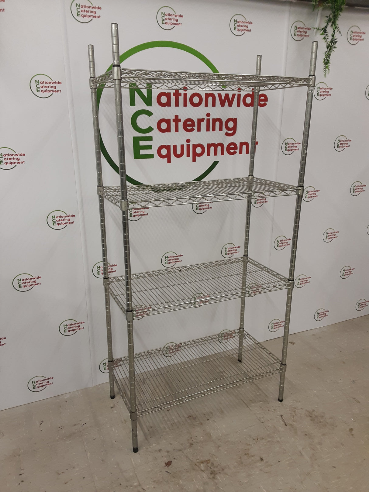 Wire Shelving Unit - Four Tier 91W 187H 46D (NCE4987)