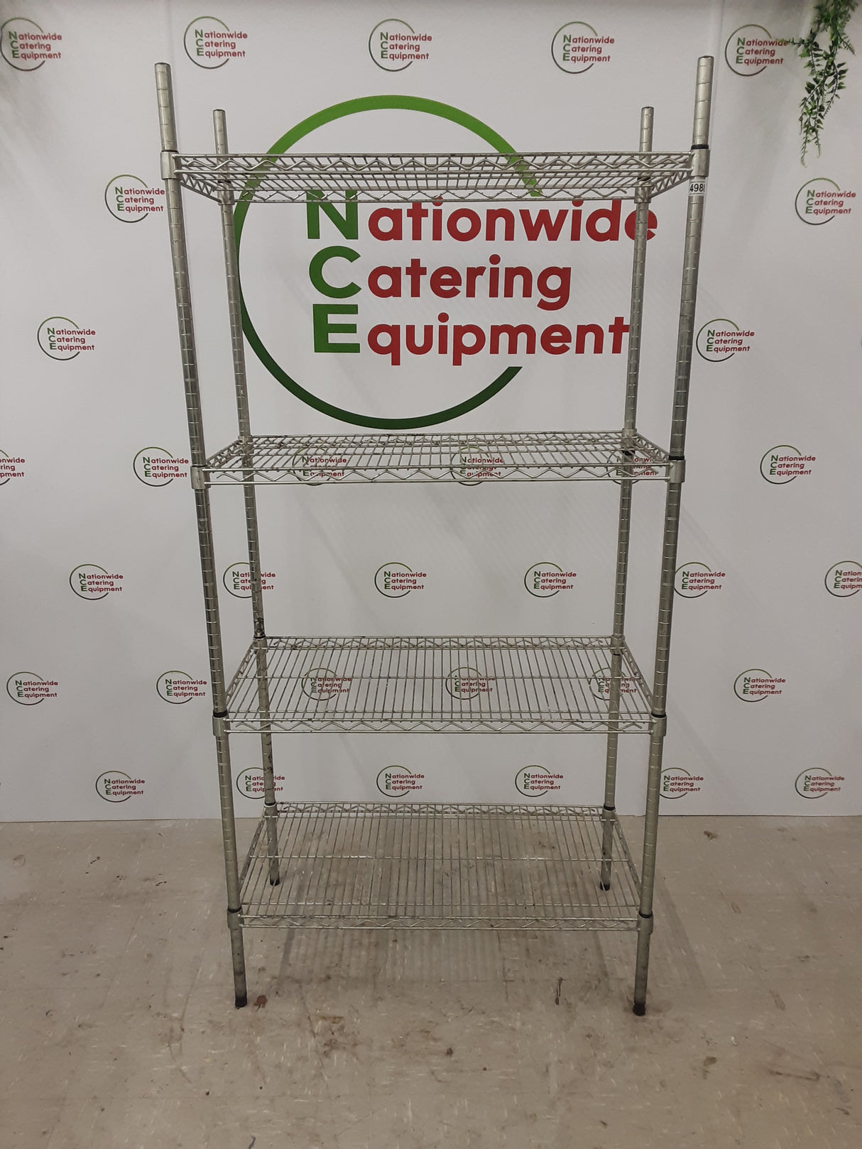 Wire Shelving Unit - Four Tier 91W 187H 46D (NCE4988)