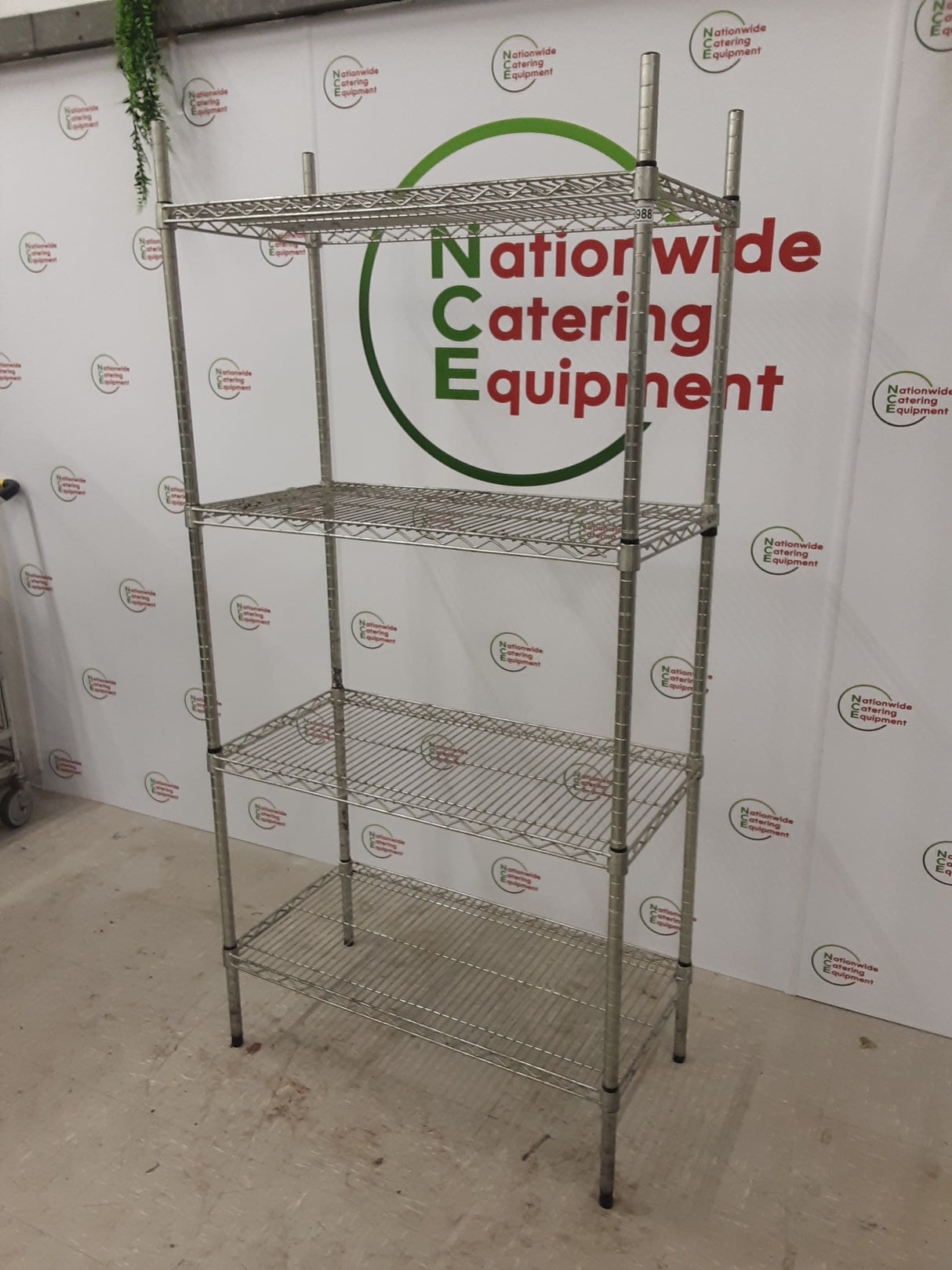 Wire Shelving Unit - Four Tier 91W 187H 46D (NCE4988)