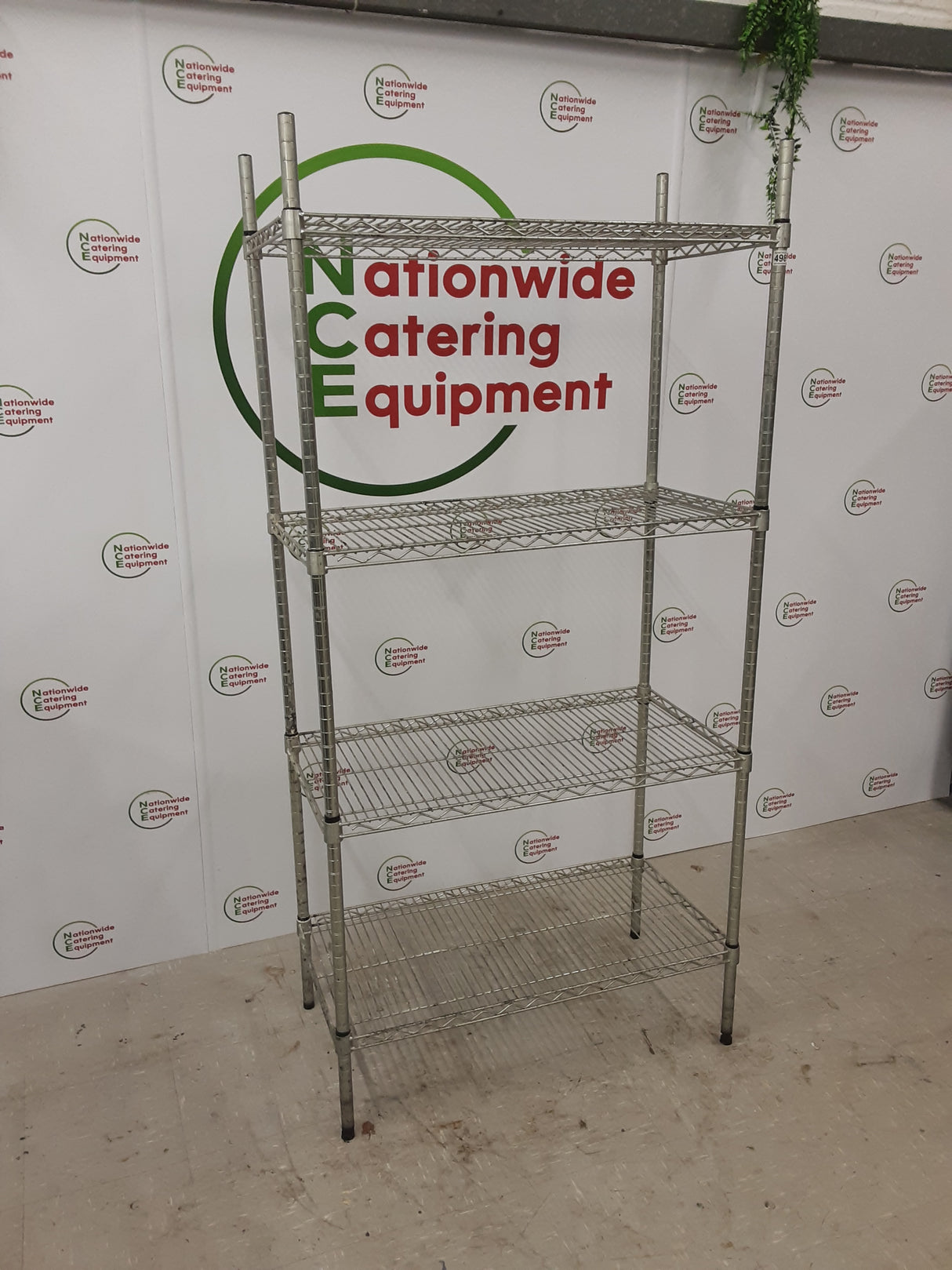 Wire Shelving Unit - Four Tier 91W 187H 46D (NCE4988)