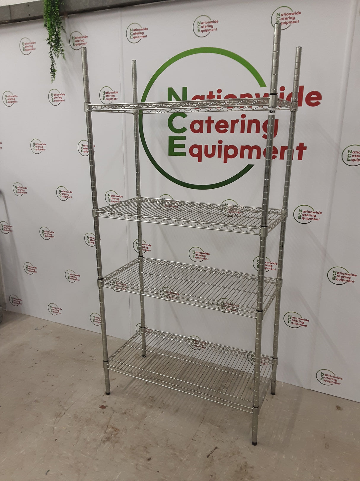 Wire Shelving Unit - Four Tier 91W 187H 46D (NCE4989)