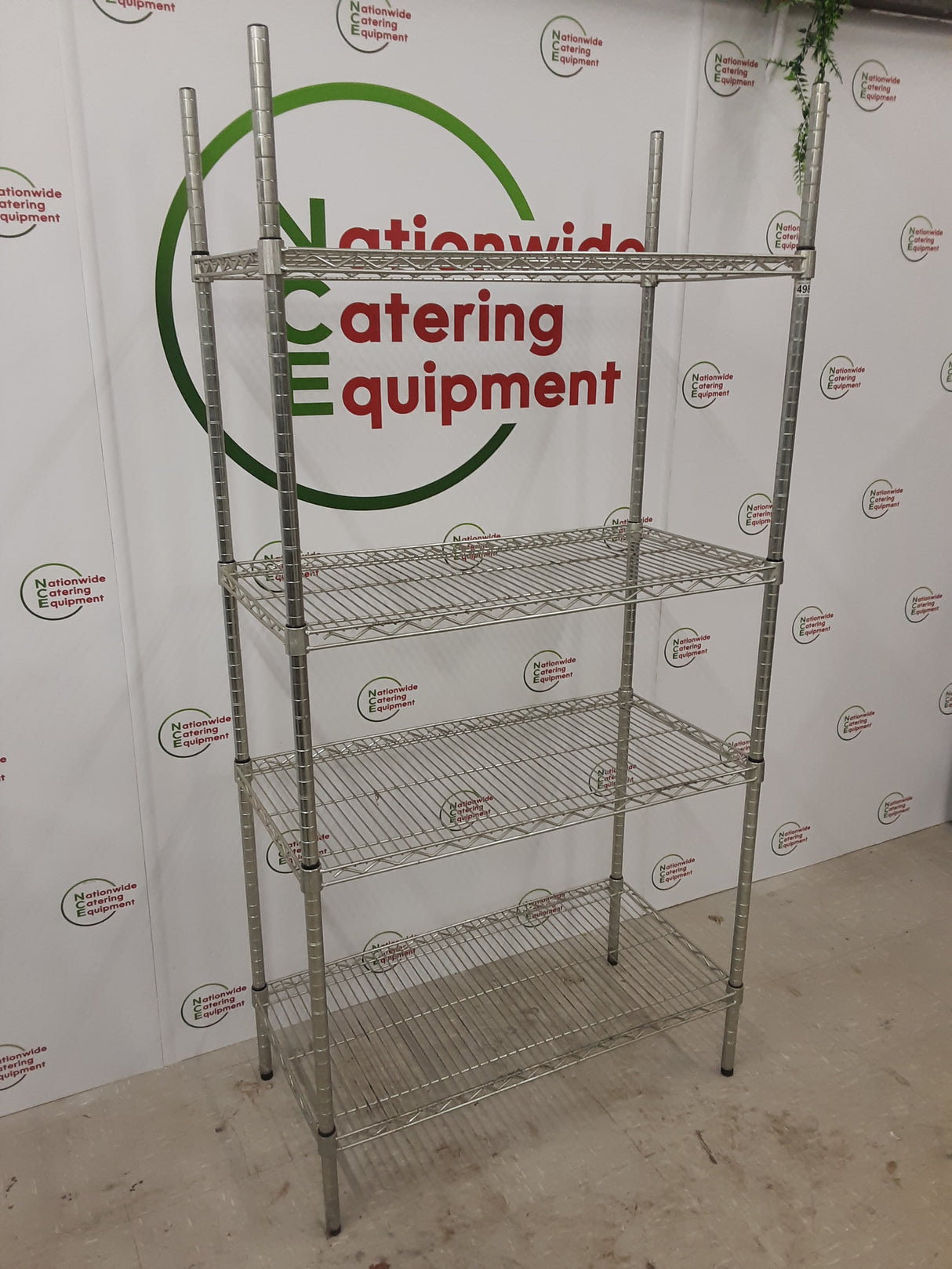 Wire Shelving Unit - Four Tier 91W 187H 46D (NCE4989)