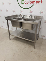 Stainless Steel Double Sink, No Drainer, 111cm (NCE5003)