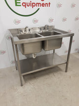 Stainless Steel Double Sink, No Drainer, 111cm (NCE5003)