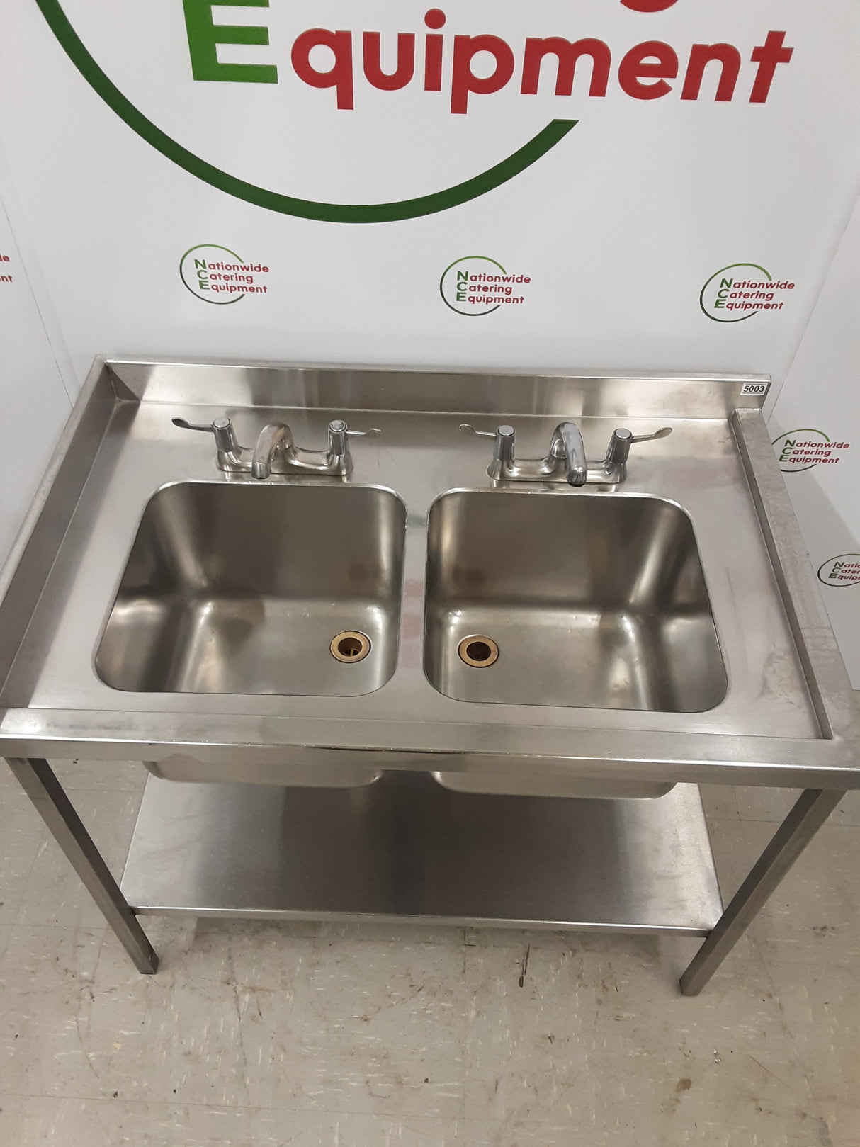 Stainless Steel Double Sink, No Drainer, 111cm (NCE5003)