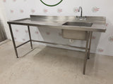 Stainless Steel Pass-Through Dishwasher Single Entry Sink 190cm (NCE5063)