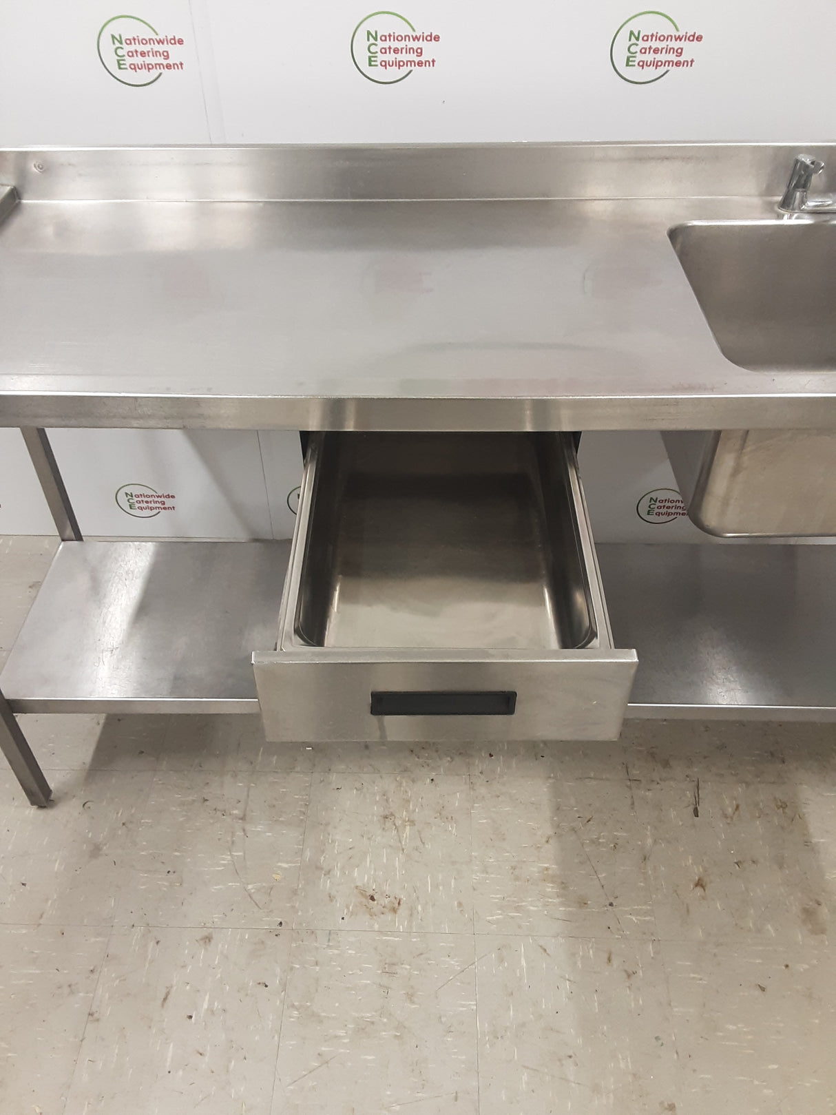 Stainless Steel Single Sink With Drawer 180x65cm (NCE5124)