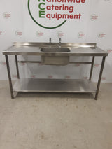 Stainless Steel Single Sink With Twin Drainers 160x60cm (NCE5128)