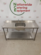 Stainless Steel Single Sink With Twin Drainers 160x60cm (NCE5128)