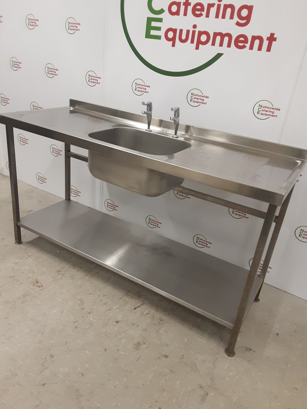 Stainless Steel Single Sink With Twin Drainers 160x60cm (NCE5128)